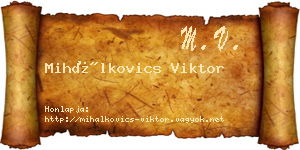 Mihálkovics Viktor névjegykártya